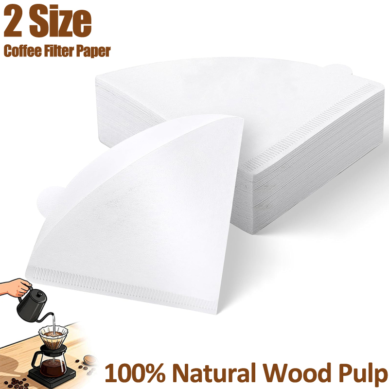 Coffee Equipment Cleaner - 2 Size Coffee Filter Paper V-Shaped