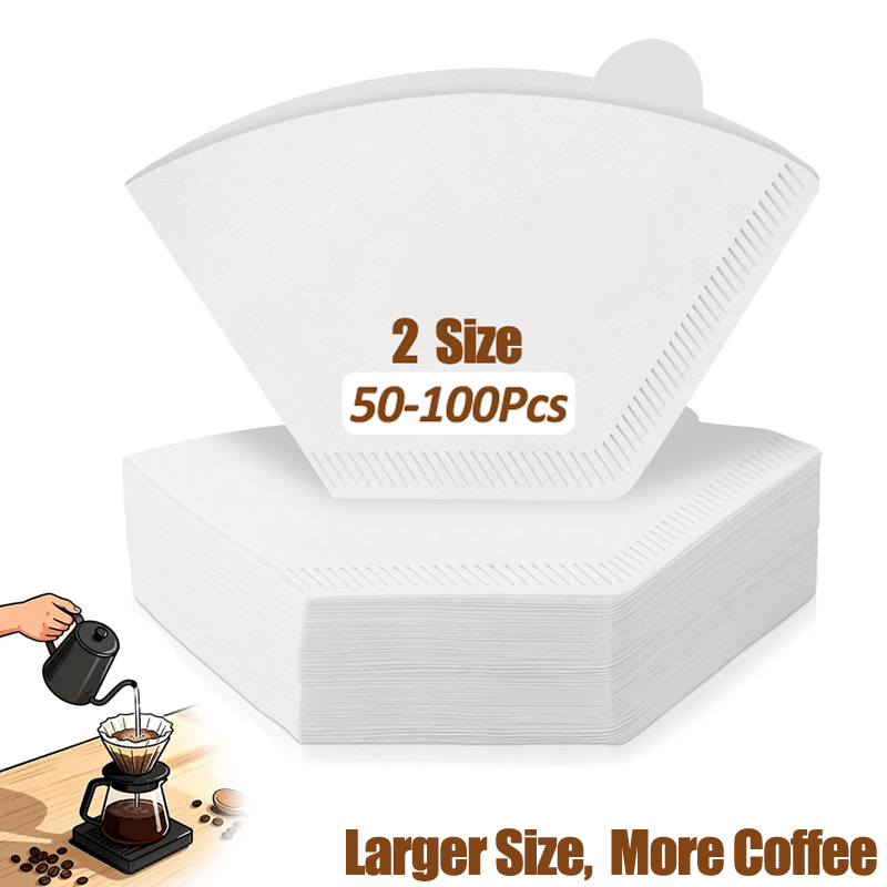 Coffee Equipment Cleaner - 50/100 Pieces Coffee Filter Paper Natural