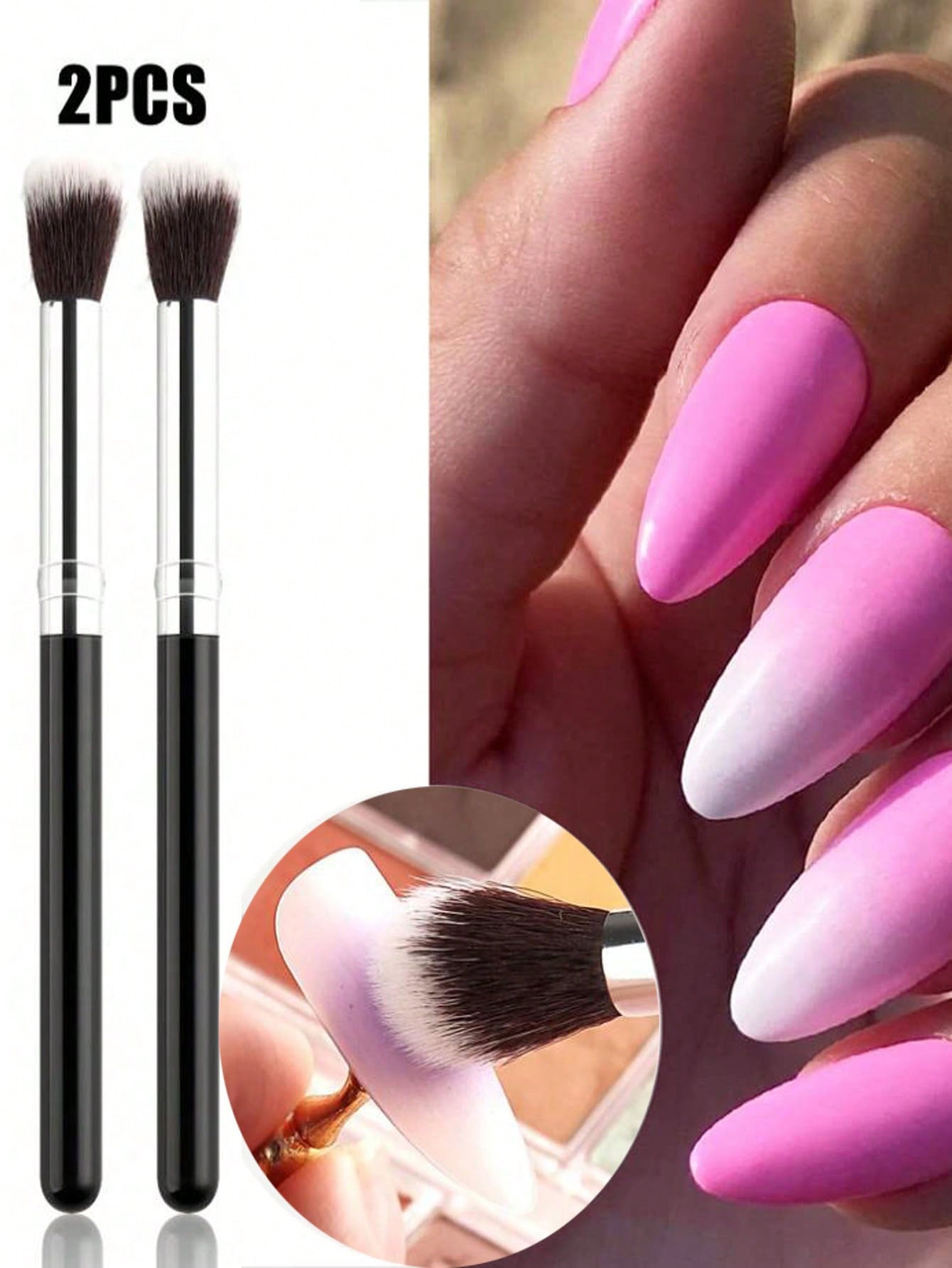 2Pcs Ombre Nail Art Brush Set  - огляд і ціна Group Head Brush